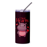 I Steal Hearts Cute Hippo Print Tumbler product